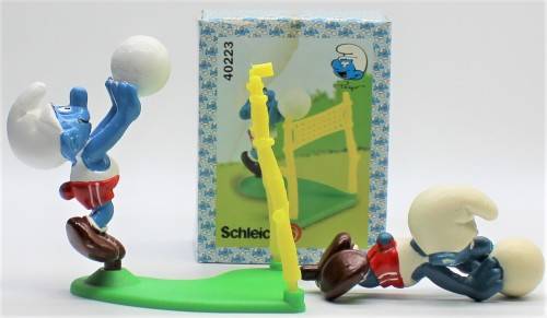 40223 - 2x Volleyball SuperSmurfs - Hand-Painted Originals - One New