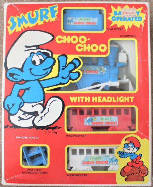 Vintage 1981 - Smurf Durham Locomotive Train Set - Battery Operated - Licensed