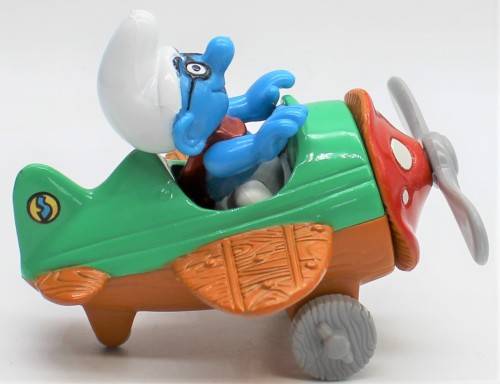 Smurf - Ideal Diecast Smurf Pilot and Plane - Licensed Peyo Product 1996