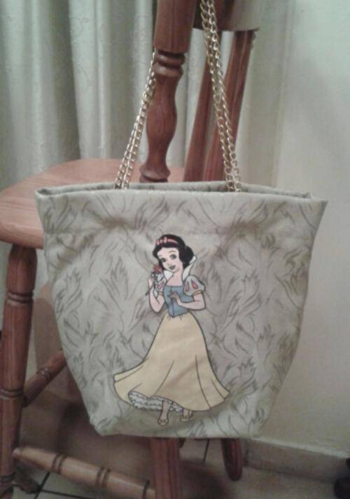 SNOW WHITE TOTE BAG. FULLY LINED. One of a kind.