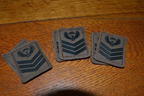 3 Pair of SANDF Staff Sergeant rank badges. Bid per pair. Collar Ranks