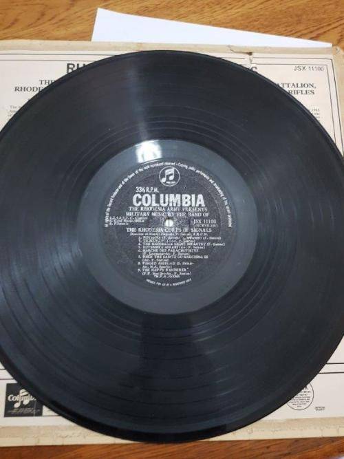 Record of Rhodesian Marches LP. The Rhodesian Army Presents.
