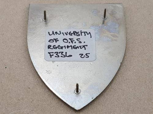 University of OFS Military Unit Shoulder Flash. Pins Intact.