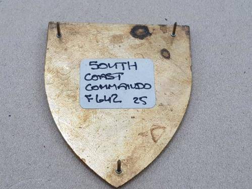 South Coast Commando Shoulder Flash. Pins Intact.
