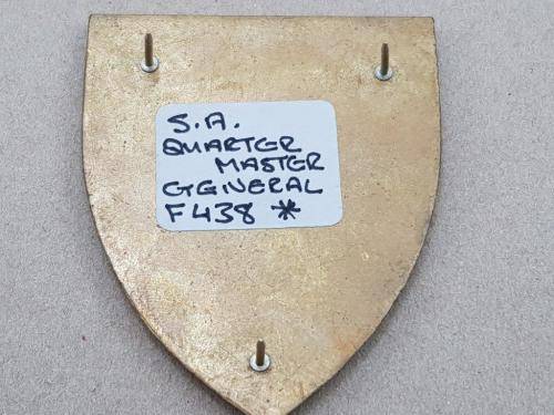 Quartermaster General Shoulder Flash. Pins Intact.