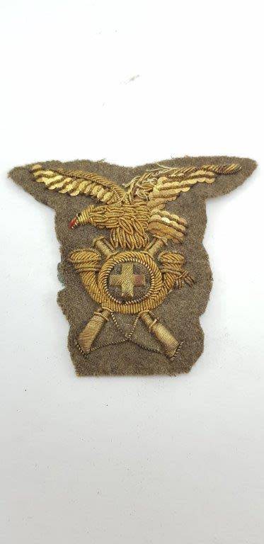 Italian WWII Alpini Officer's Infantry Cap Badge. Moth Holes.