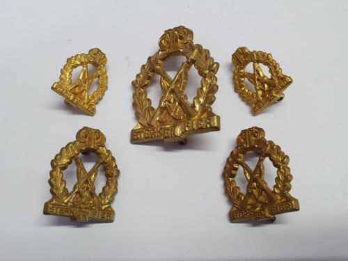 South African Regiment Tobie Muller Cap and collar badges.