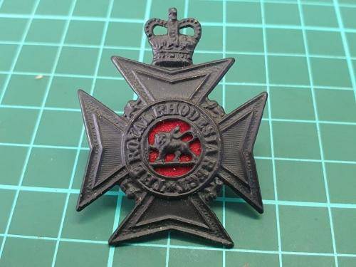 The Royal Rhodesia Regiment cap badge.
