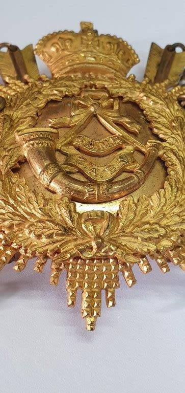 South African Mounted Rifles Gilt Pouch Belt Badge. Worn 1913-1926. Owen 153.