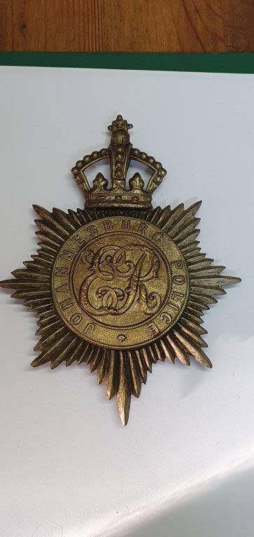 Johannesburg Police W/M Helmet Plate. Owen 1861.
