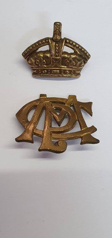 Cape Mounted Police Brass Smasher Hat Badge. Owen 1842+ 2 piece.