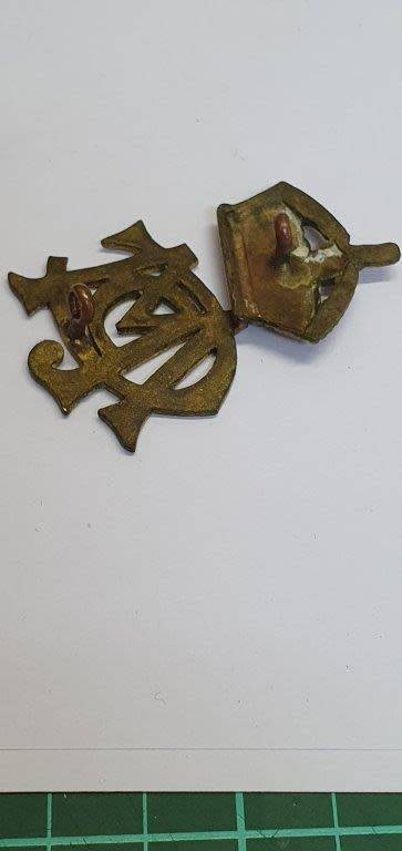 Cape Mounted Police Brass Smasher Hat Badge. Owen 1842+ 2 piece.