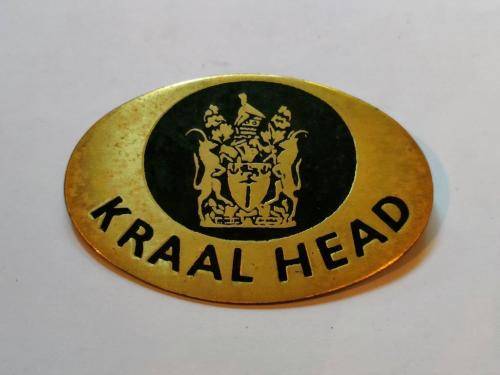 Rhodesia Kraal Head Breast Badge.