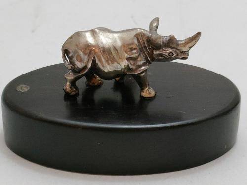 Patrick Mavros Sterling Silver Rhino Head Up Place Card Holder.