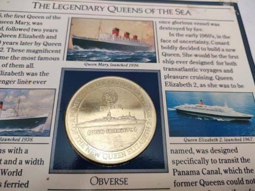Union Castle line The Legend of Queen Elizabeth II coin.