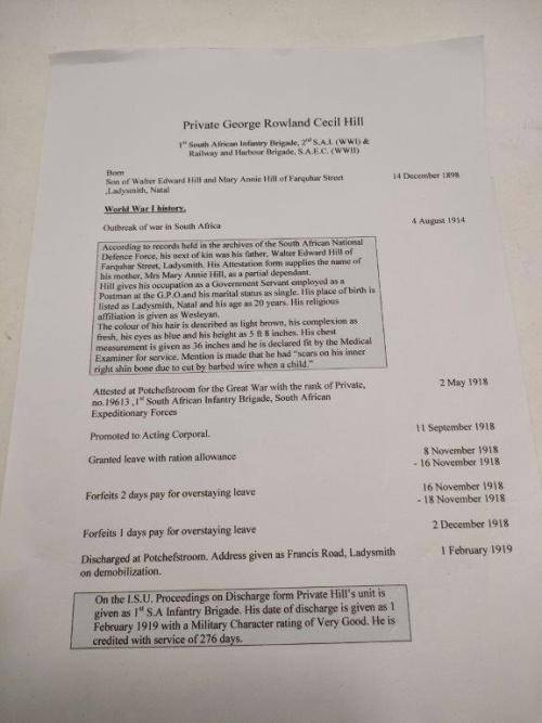 WWI and WWII Medal group awarded to Cpl G.R.C Hill 2nd SAI and SAEC tunneling Company.