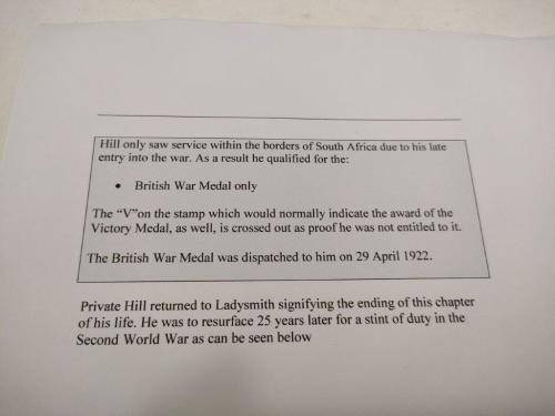 WWI and WWII Medal group awarded to Cpl G.R.C Hill 2nd SAI and SAEC tunneling Company.
