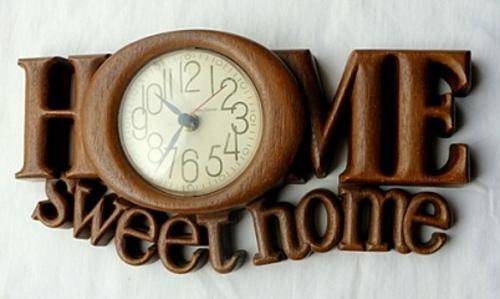 RETRO WALL CLOCK,HOME SWEET HOME,WORKING