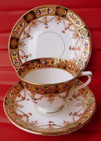 HAND PAINTED ROYAL STAFFORD, ENGLISH BONE CHINA TRIO. SEE PICS