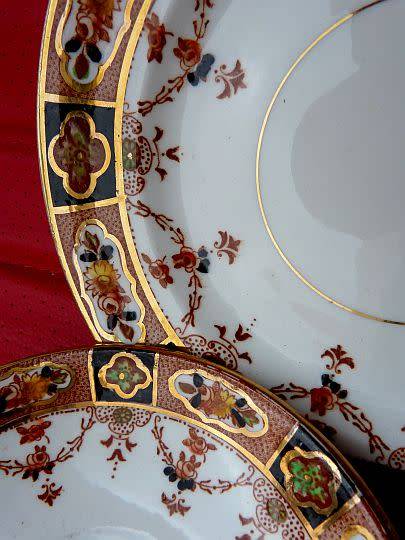 HAND PAINTED ROYAL STAFFORD, ENGLISH BONE CHINA TRIO. SEE PICS