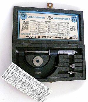 ADJUSTABLE MICROMETER  0-2" BY MOORE&WRIGHT,SHEFFIELD ENGLAND