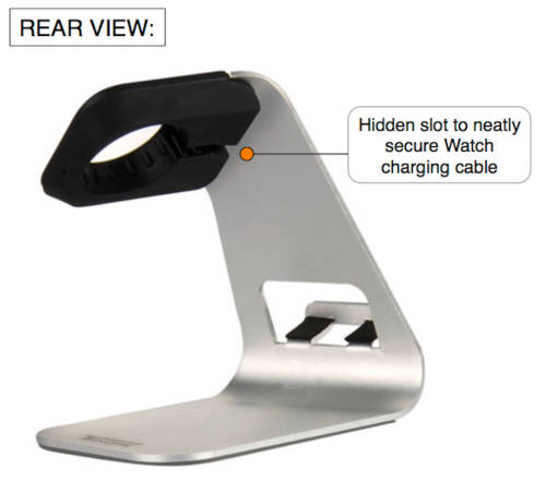 Dual Charging Dock for Apple Watch and iPhone by Zonabel - Silver Metal