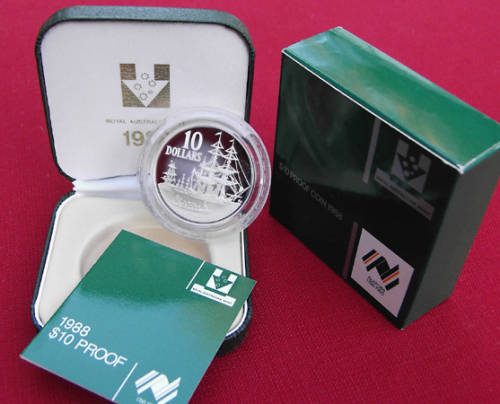AUSTRALIA 1988 PROOF SILVER TEN DOLLAR COIN.limited edition.