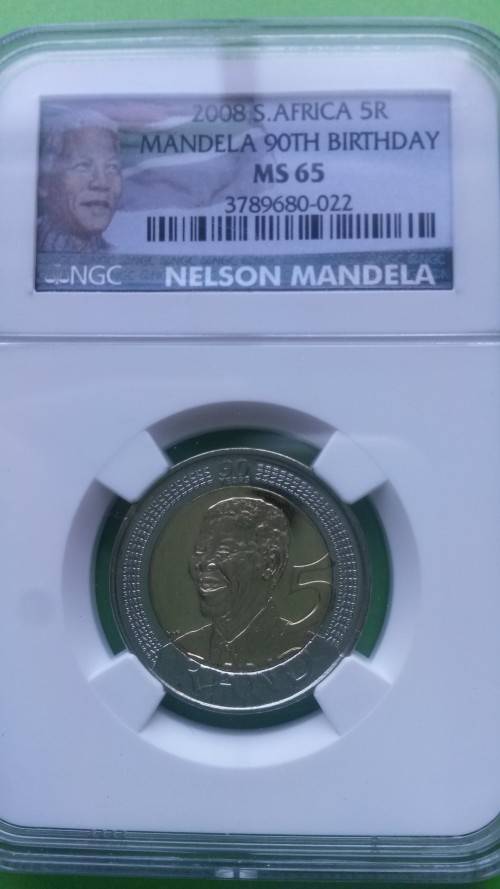 MANDELA 2008 R5 BIRTHDAY MS 65 GRADE .NGC