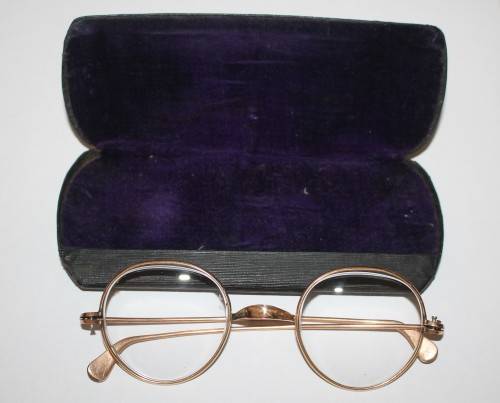 Vintage Gold Rimmed Spectacles in Case