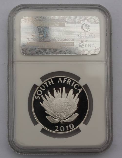 2010 South Africa Silver R1 - Nadine Gordimer NGC Graded PF 69 UC