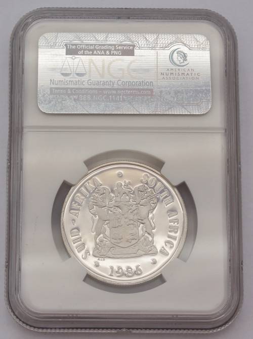 1986 SA Silver R1 - Jhb Anniversary NGC Graded PF64 UC