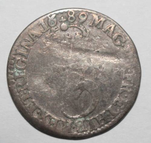 1689 British Threepence - William & Mary(Hammered coinage)