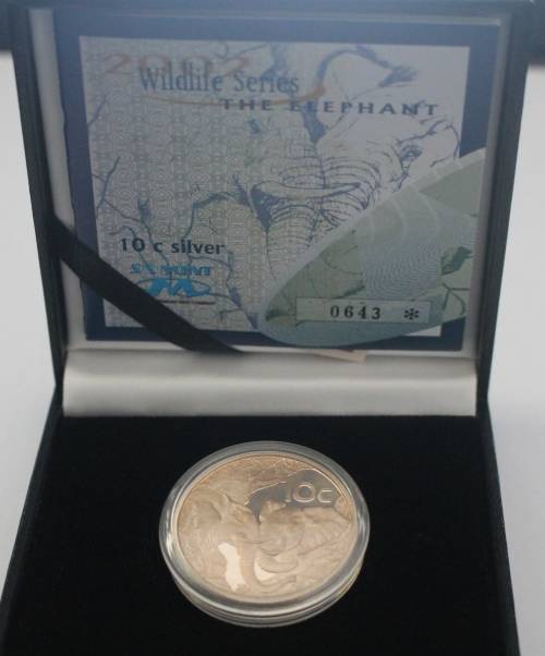 2002 Wildlife Series - The Elephant 1/2 oz Silver in SA Mint Box with COA