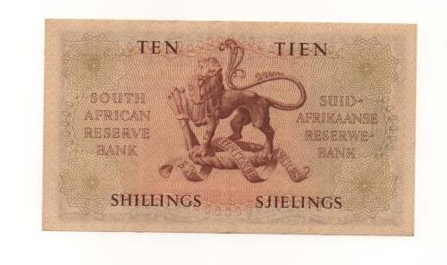 MH de Kock Ten Shillings Note in EF Condition dated 7.2.56