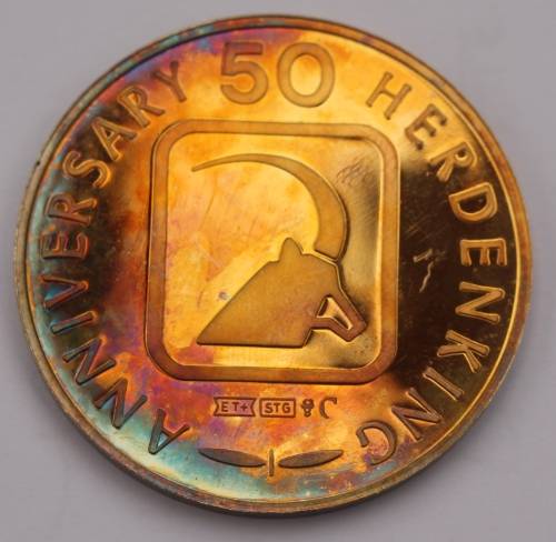 50th Anniversary Gold Plated Sterling Silver Medallion Wildlife Set with Beautiful Toning