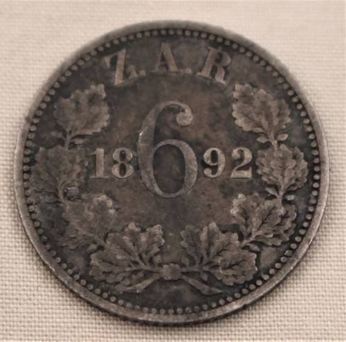 1892 ZAR 6 Pence