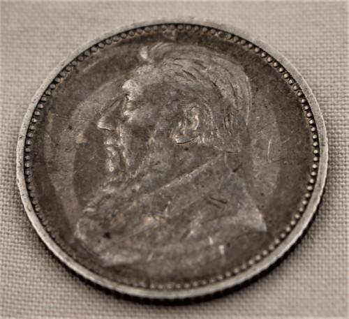 1896 ZAR 6 pence (nice toning)