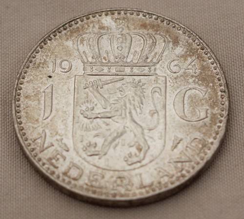 1964 Silver 1 GULDEN - Netherlands (toning on coin)