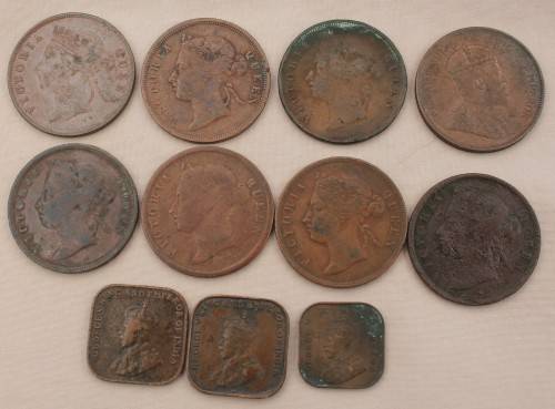 Straits Settlement Coins One cents and 1/2 cent (one bid for all)