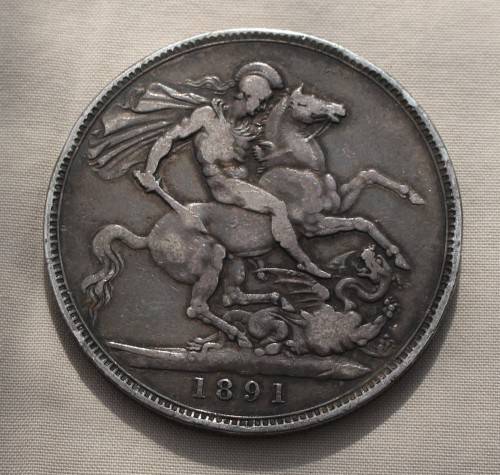 1891 VICTORIAN SILVER CROWN