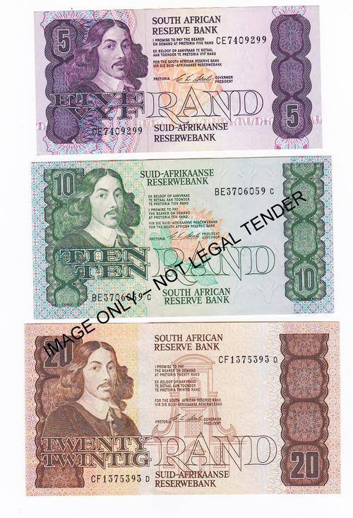 CL Stals First Issue 1990 Note Set R5, R10 and R20 **Bid per Lot**
