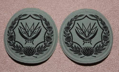 Pair of SANDF Camo 2000 Volunteer Reserve Rubberized Badges