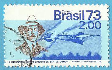 1973 BRAZIL SANTOS DUMONT AND PLANE