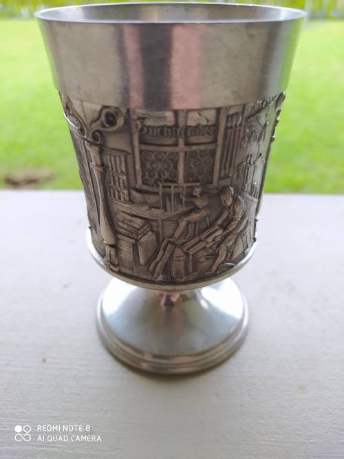 Set of 6 Grenningloh 95% pewter goblets