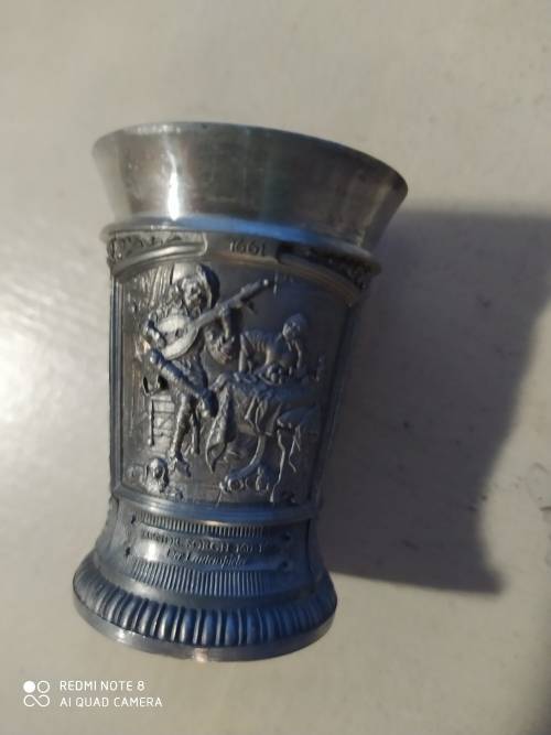 Set of 6 Wmr Sinn Pewter shot glasses