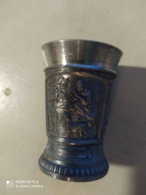 Set of 6 Wmr Sinn Pewter shot glasses