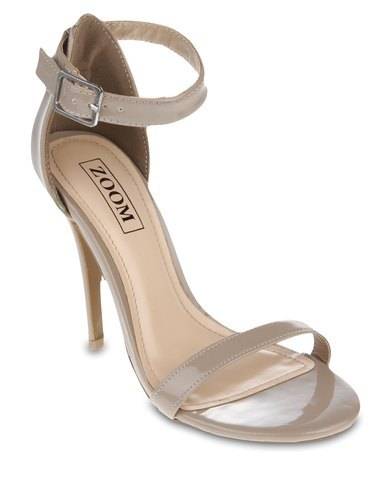 Zoom nude strappy sandals heels size 3