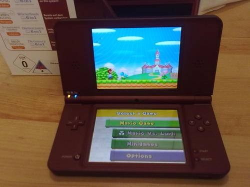 Nintendo DSi XL - Full Package * Shop Bought * Used Once * Maroon/Wine Red Colour with Free Game!