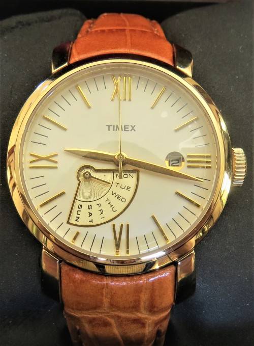 TIMEX LADIES GOLD LEATHER WATCH