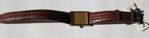 SEIKO GOLD TONE LADIES BROWN LIZARD LEATHER  STRAP WATCH